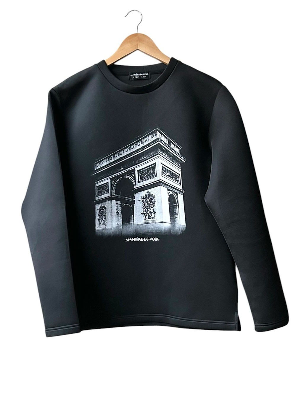 maniere de voir neoprene Black Sweatshirt Arc De Triomphe Paris Sz M
